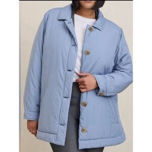 Torrid 2 Plus Size Blue Poly Fill Lightweight‎ Shacket Jacket 2x 18-20 NWT